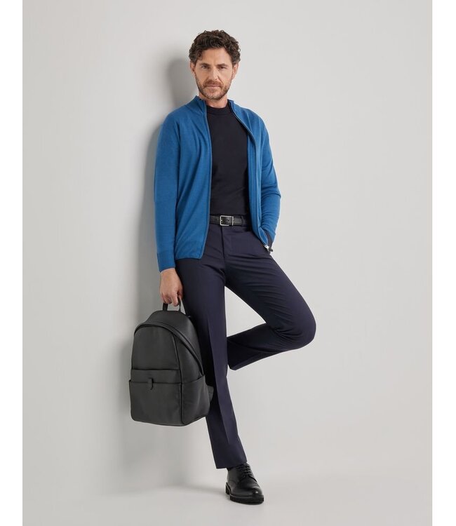 CANALI Merino Wool Travel Cardigan with Zipper Closure