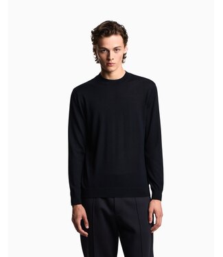 EMPORIO ARMANI Pull en laine vierge tricoté uni