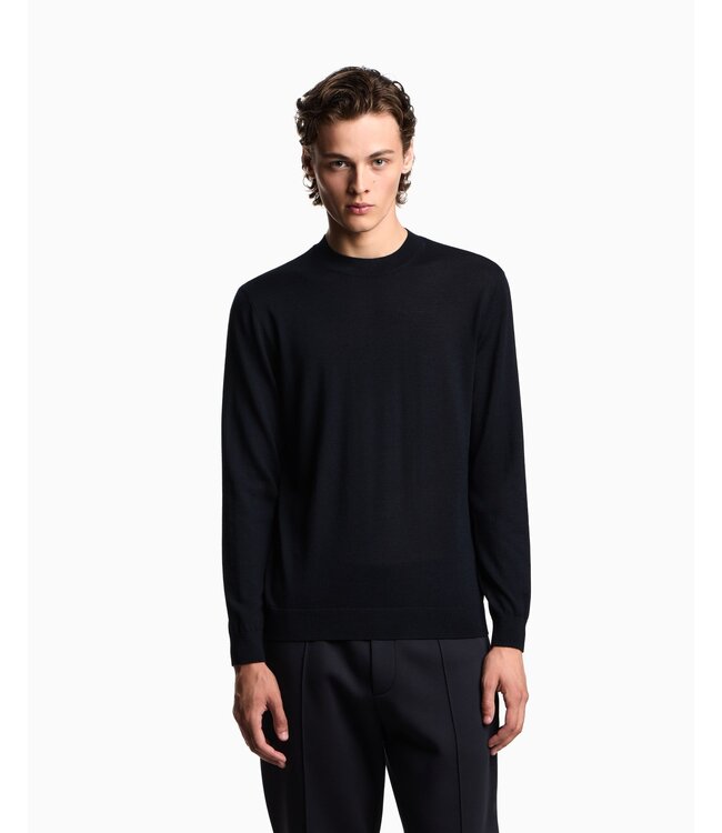 EMPORIO ARMANI Plain Knit Virgin Wool Jumper