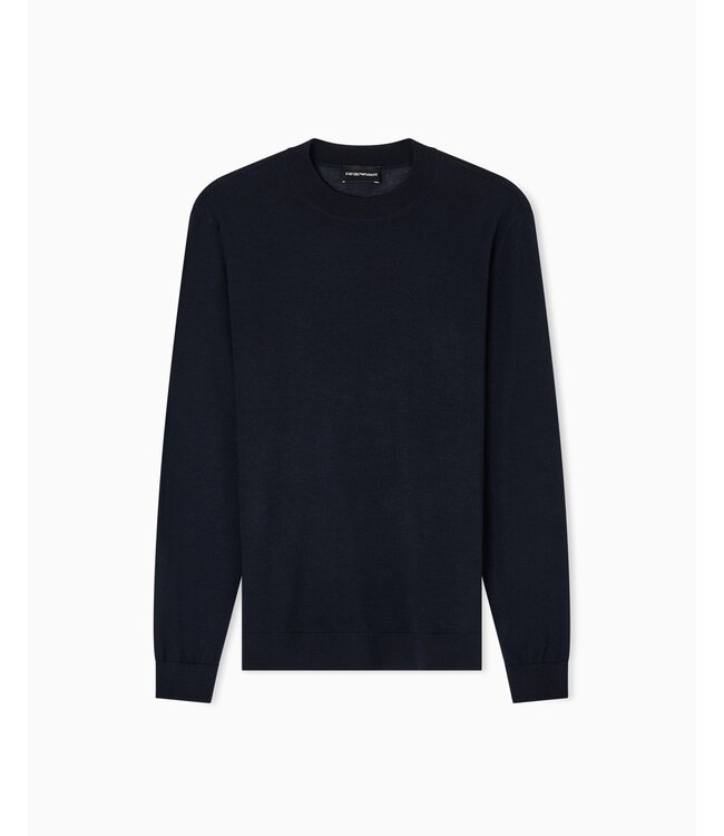 EMPORIO ARMANI Plain Knit Virgin Wool Jumper