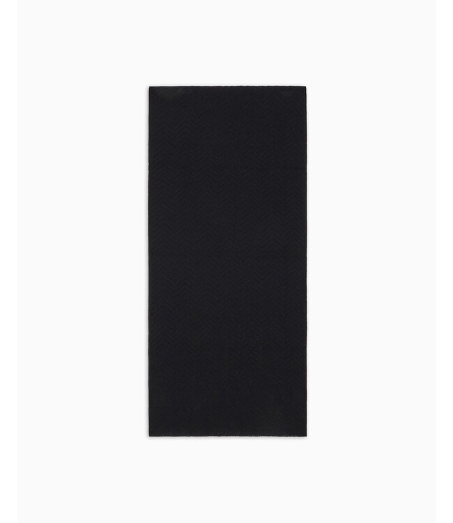 EMPORIO ARMANI Wool Scarf with Chevron  Motif