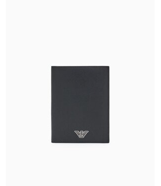 EMPORIO ARMANI Porte-passeport en cuir Saffiano