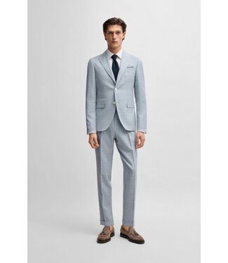 BOSS Slim-fit wool, silk, and linen check suit