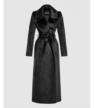 SENTALER Suri Alpaca Maxi Notched Collar Wrap Coat