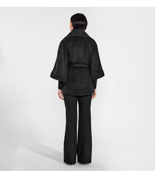 SENTALER Cape en baby alpaga avec col châle et ceinture