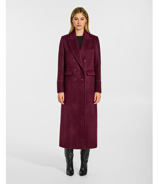 SENTALER Baby Alpaca Maxi Double Breasted Peak Collar Coat