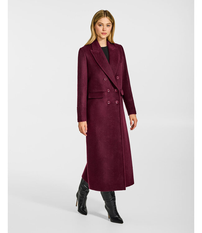 SENTALER Baby Alpaca Maxi Double Breasted Peak Collar Coat