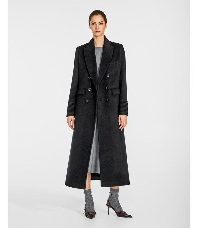 SENTALER Manteau bébé en alpaga maxi à double boutonnage et col montant