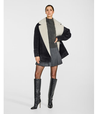 SENTALER Bouclé Alpaca Dropped Shoulder Aviator Jacket