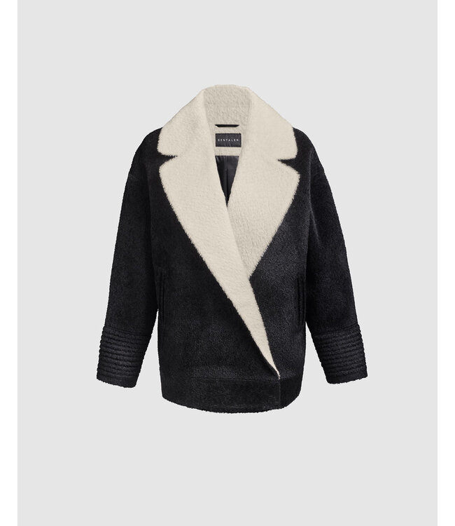 SENTALER Bouclé Alpaca Dropped Shoulder Aviator Jacket