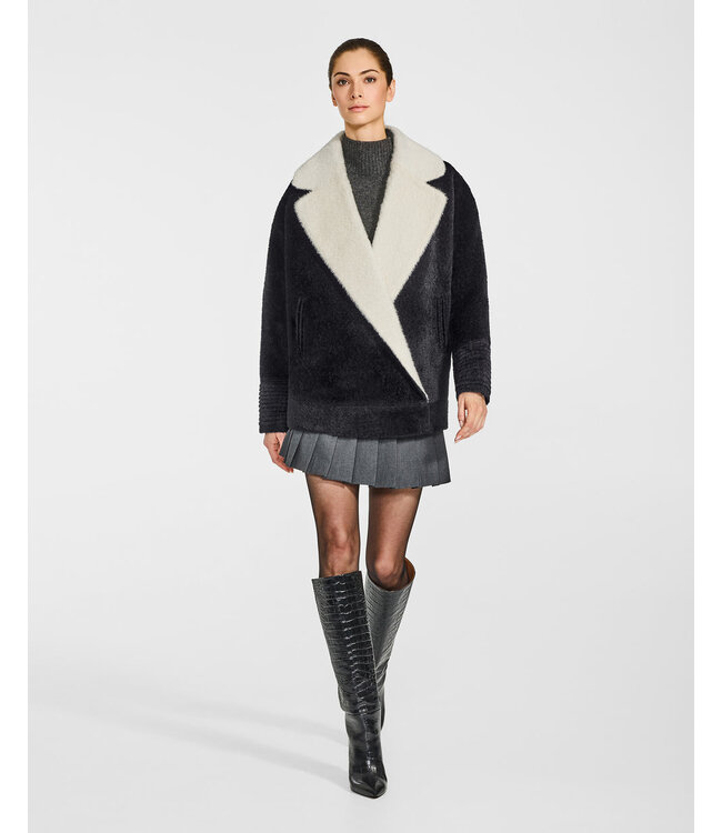 SENTALER Bouclé Alpaca Dropped Shoulder Aviator Jacket