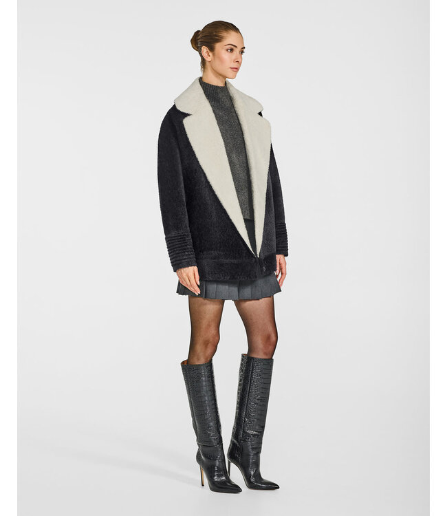 SENTALER Bouclé Alpaca Dropped Shoulder Aviator Jacket