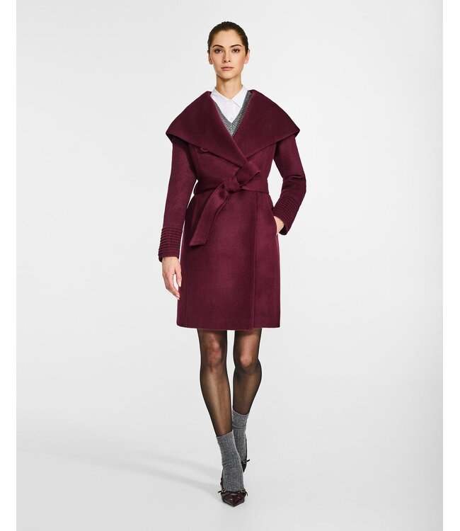 SENTALER Baby Alpaca Mid Length Hooded Wrap Coat SEN17-51090