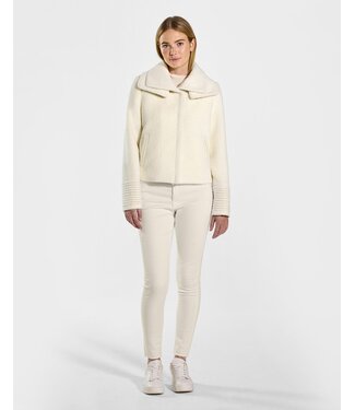 SENTALER Bouclé Alpaca Moto Jacket With Signature Double Collar