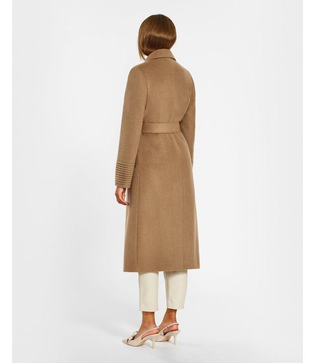 SENTALER Manteau Long Croisé en Baby Alpaga à Col à Revers