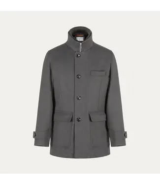 CORTIGIANI Field Jacket with Detachable Knit Collard