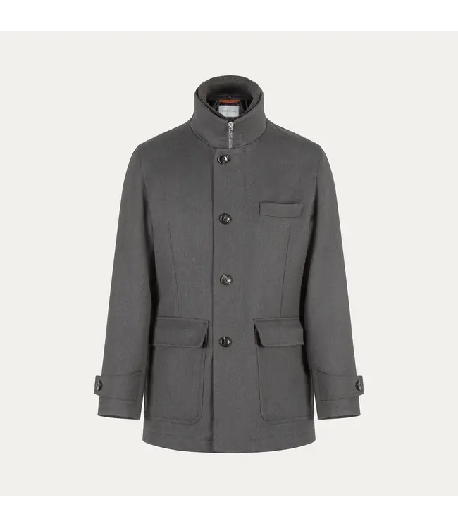 CORTIGIANI Veste Saharienne avec Col en Maille Amovible