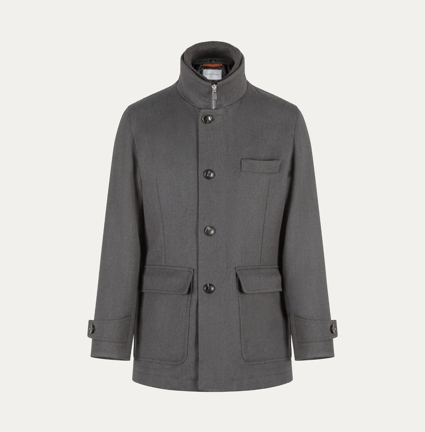 Field Jacket with Detachable Knit Collard
