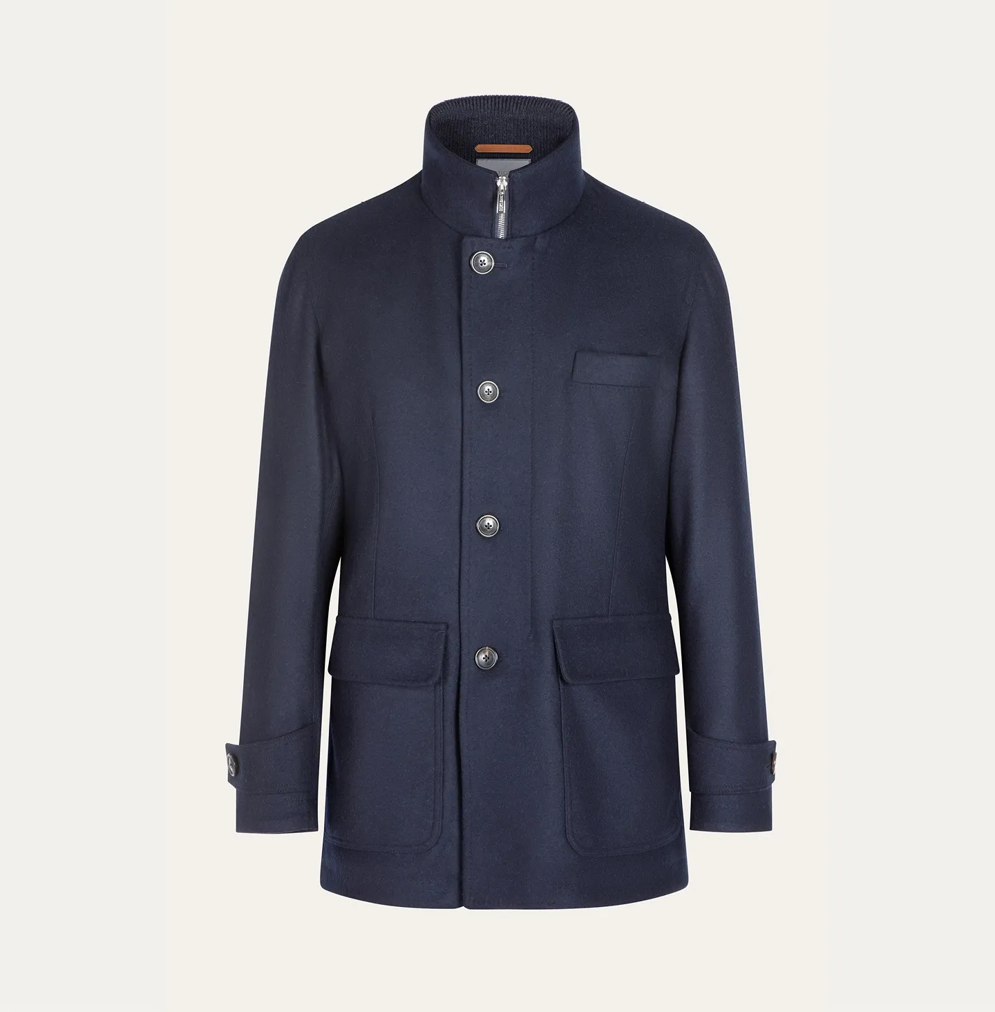 Field Jacket in Wish Cashmere with Detachable Knit Collar
