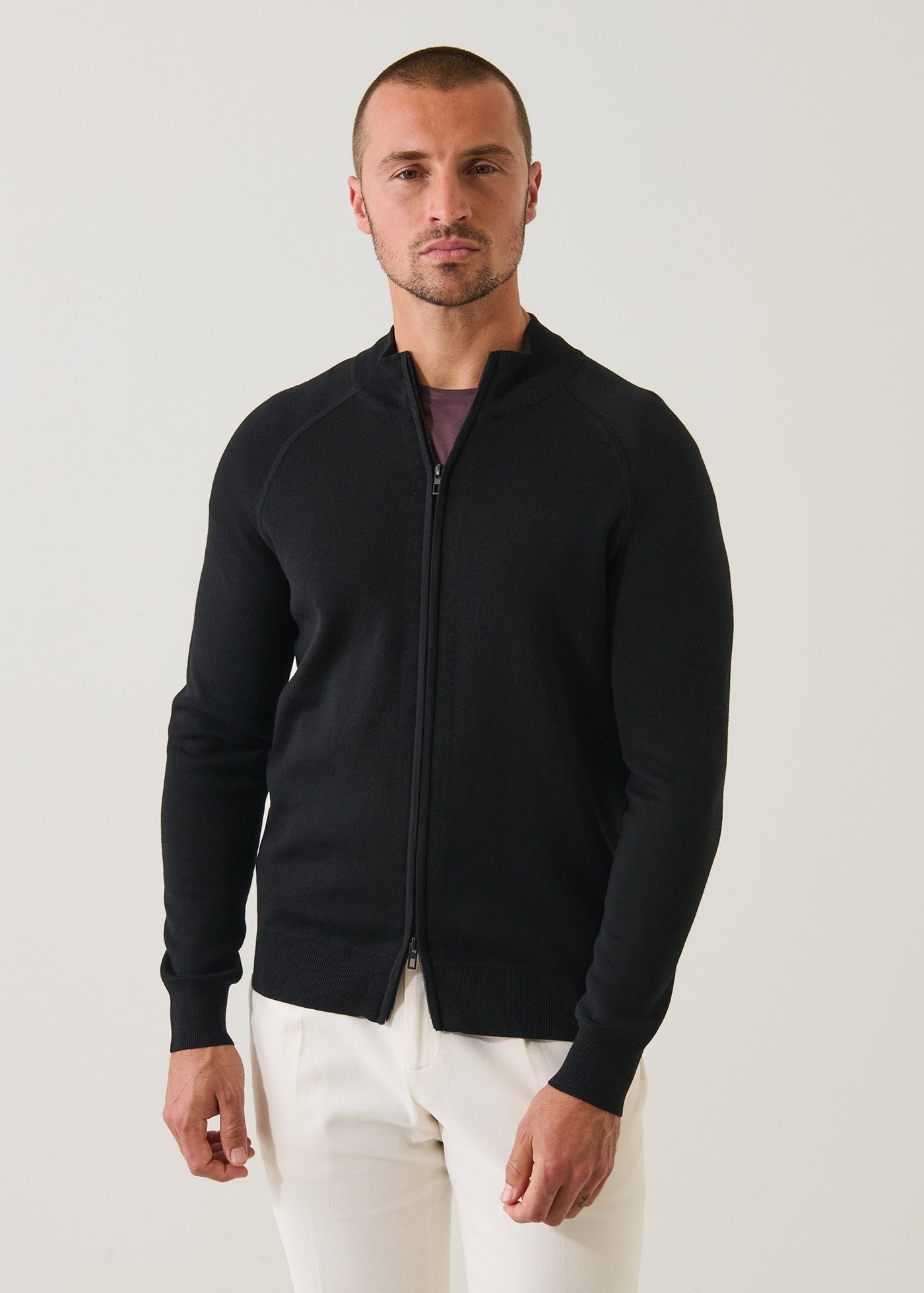 Double Face Merino Raglan Cardigan
