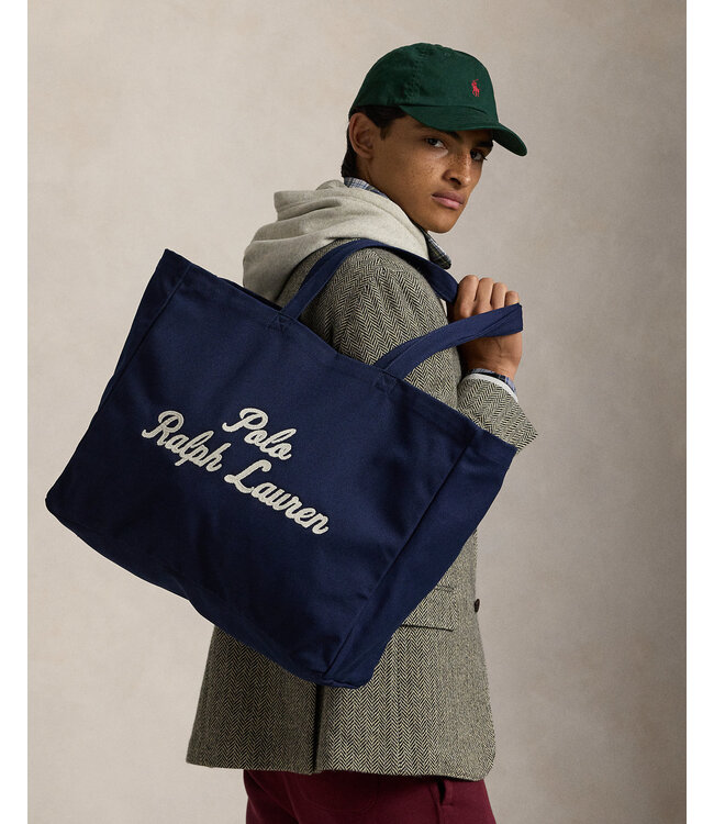 POLO RALPH LAUREN Embroidered Canvas Tote