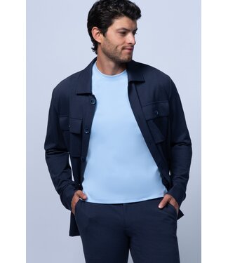 7 DOWNIE ST. Meridian Navy Stretch Overshirt