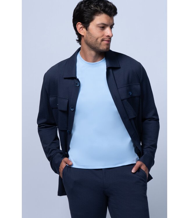 7 DOWNIE ST. Surchemise Meridian Bleu Marine Extensible