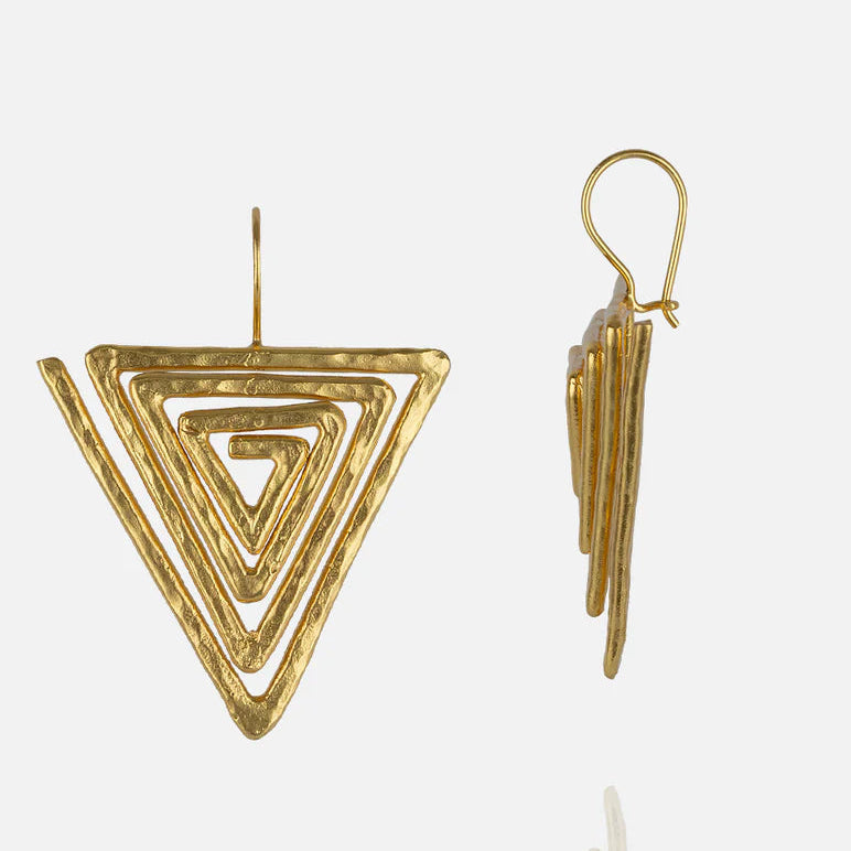 Eterna Gold Triangle Earrings