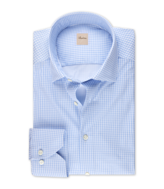 STENSTROMS Blue Checked Active Stretch Shirt