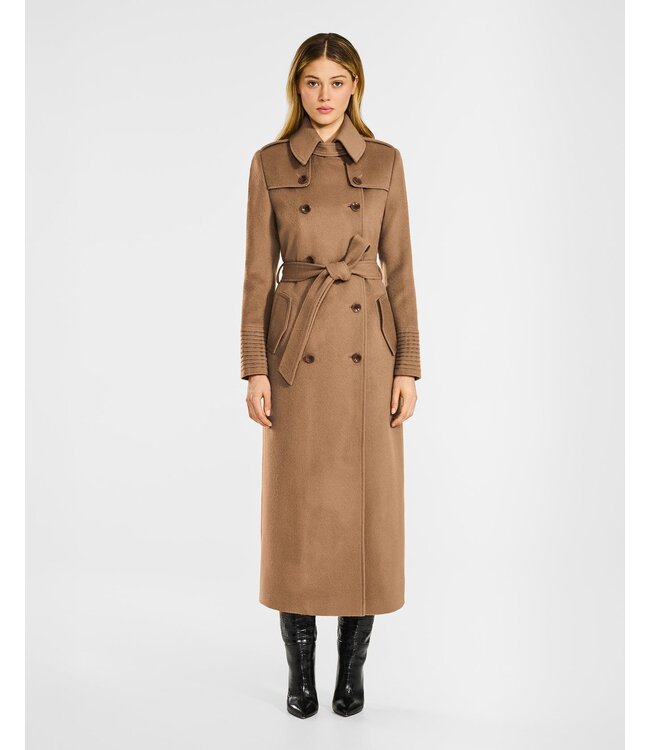 SENTALER Manteau Trench Maxi en Bébé Alpaga