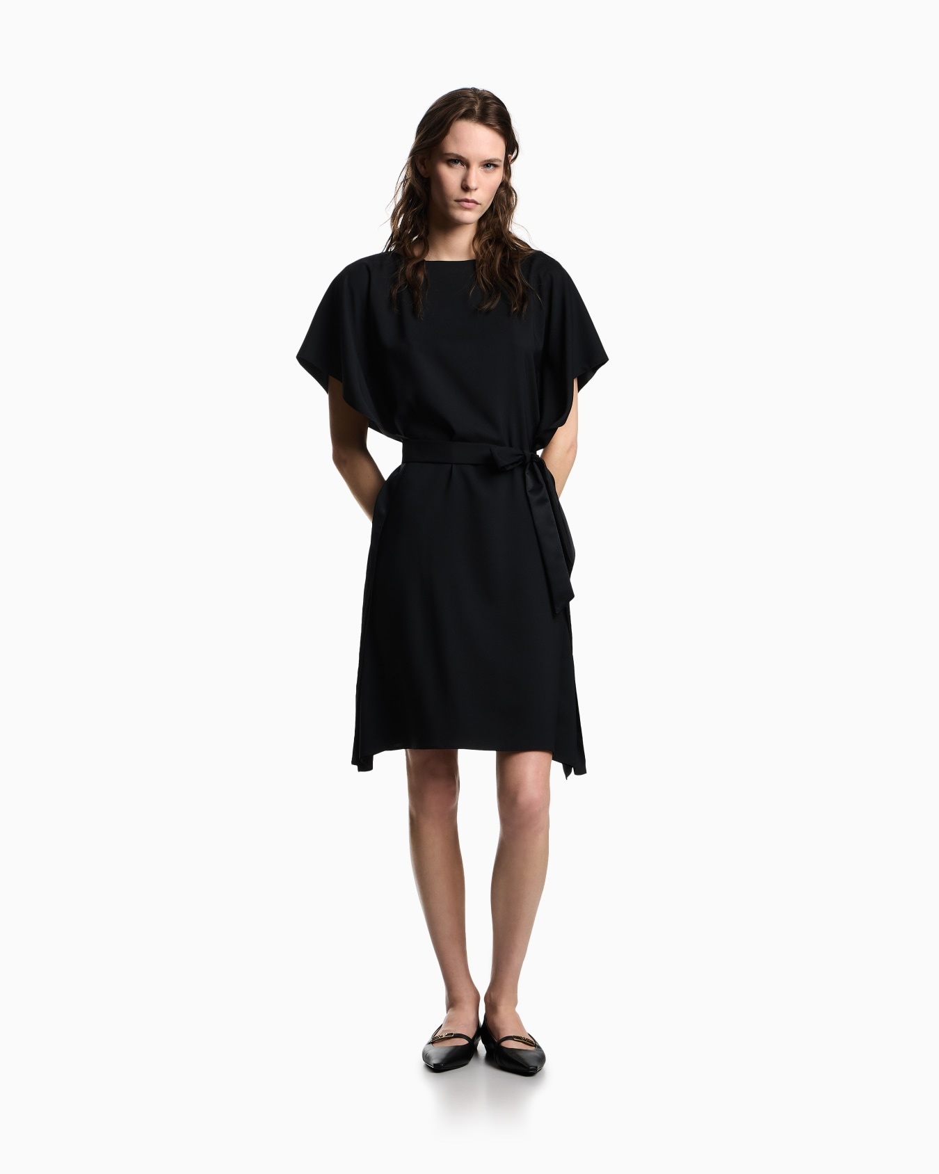 Satin Crêpe Sash Dress
