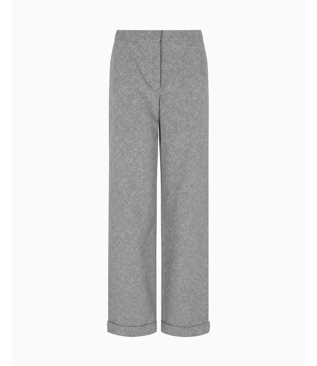 EMPORIO ARMANI Icon Chevron Viscose-Blend Trousers