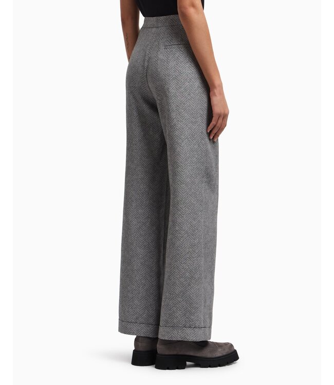 EMPORIO ARMANI Pantalon Icon en Mélange de Viscose à Motif Chevron