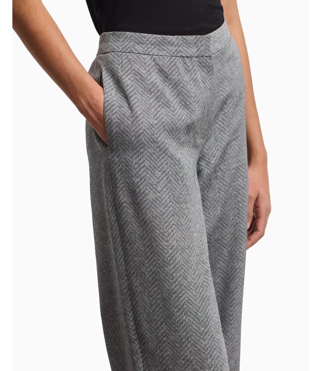 EMPORIO ARMANI Pantalon Icon en Mélange de Viscose à Motif Chevron