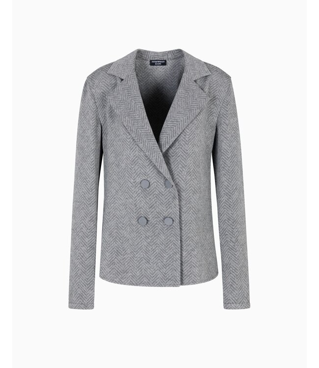 EMPORIO ARMANI Icon Chevron Viscose-blend Shirt Jacket