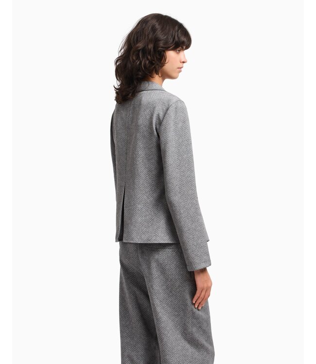 EMPORIO ARMANI Surchemise Icon en Mélange Viscose-Laine à Motif Chevron