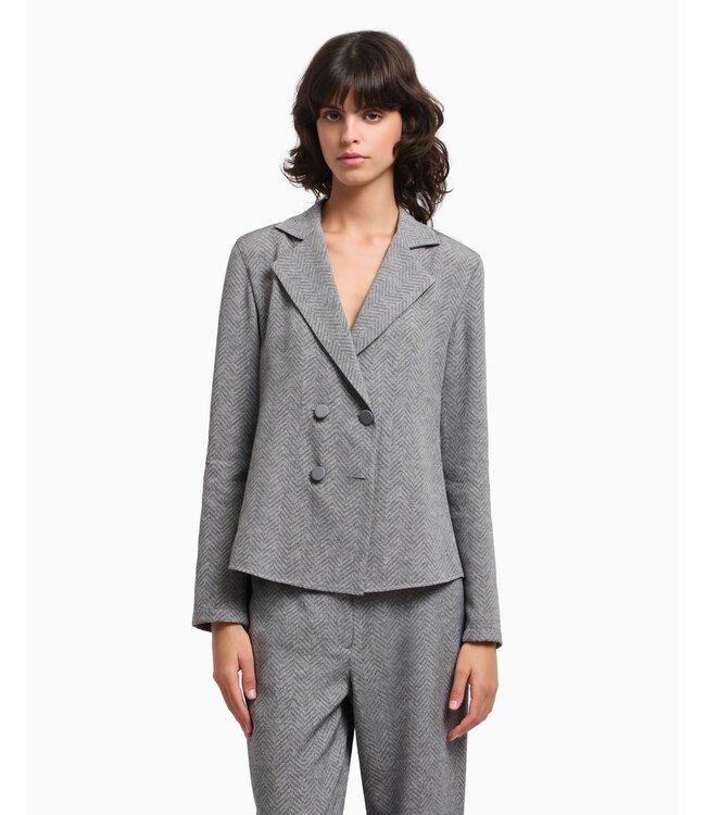 EMPORIO ARMANI Icon Chevron Viscose-blend Shirt Jacket