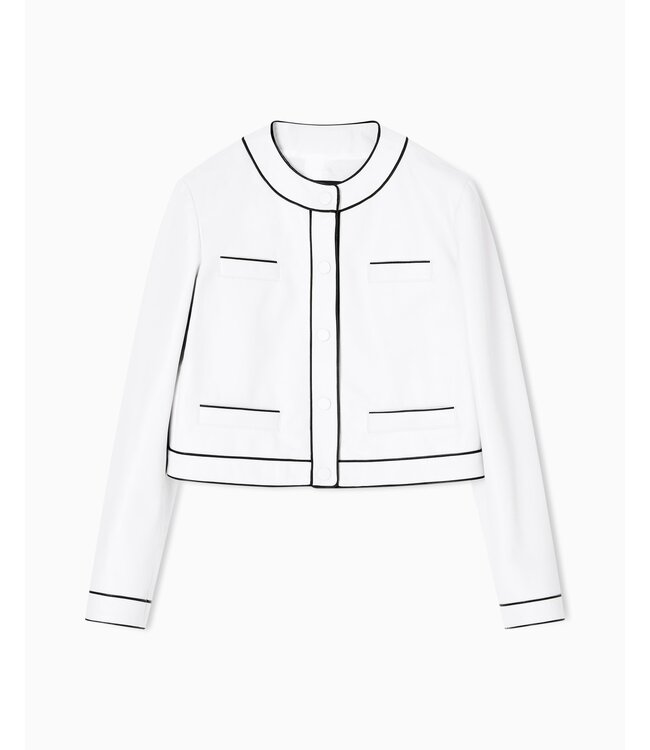 EMPORIO ARMANI Surchemise Icon en Mélange Viscose-Laine à Motif Chevron