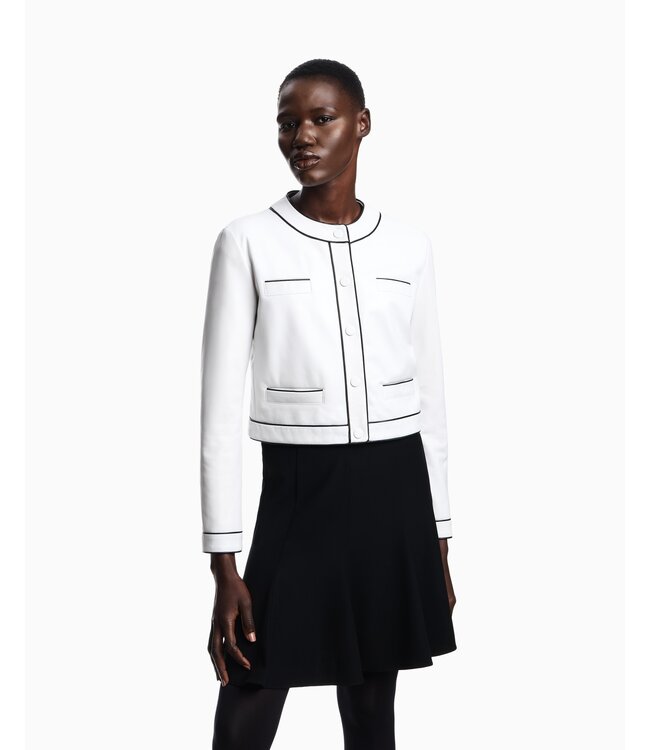 EMPORIO ARMANI Icon Chevron Viscose-Blend Shirt Jacket