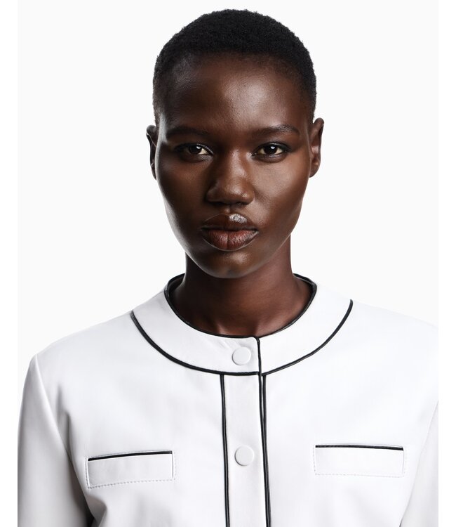 EMPORIO ARMANI Surchemise Icon en Mélange Viscose-Laine à Motif Chevron