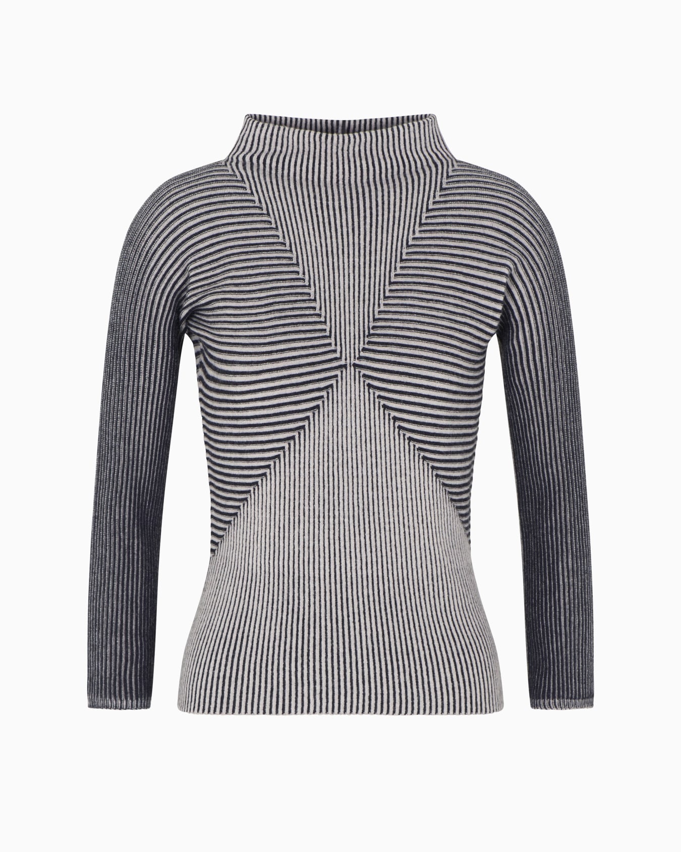Jumper with Striped Links-Stitch Details