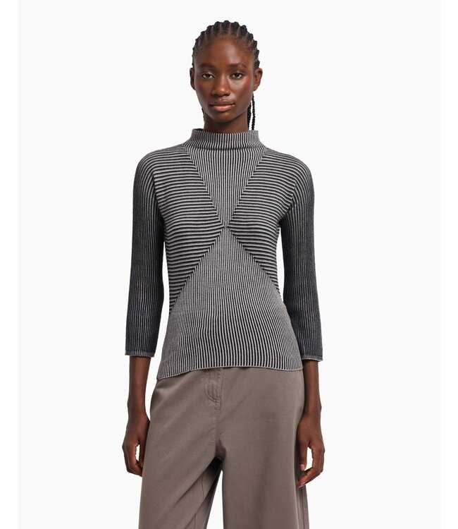 EMPORIO ARMANI Jumper with Striped Links-Stitch Details