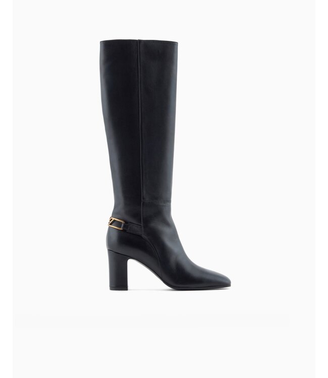 EMPORIO ARMANI Nappa-Leather boots with Strap and Eagle Plate
