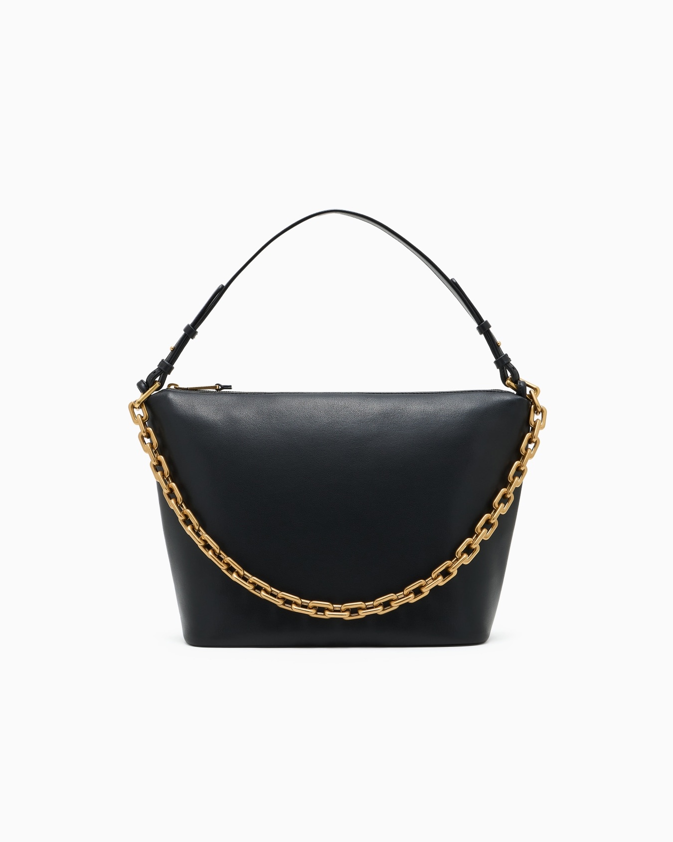 Medium Leather Hobo Bag with Chain