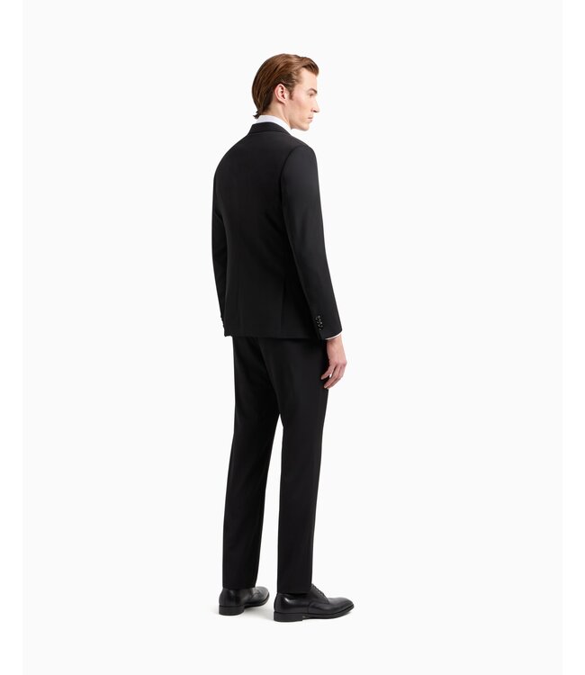 GIORGIO ARMANI Costume Soho Line Croisé Simple en Serge de Laine