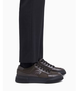 GIORGIO ARMANI Leather and Fabric Sneakers