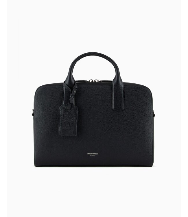 GIORGIO ARMANI Serviette en Cuir Grainé