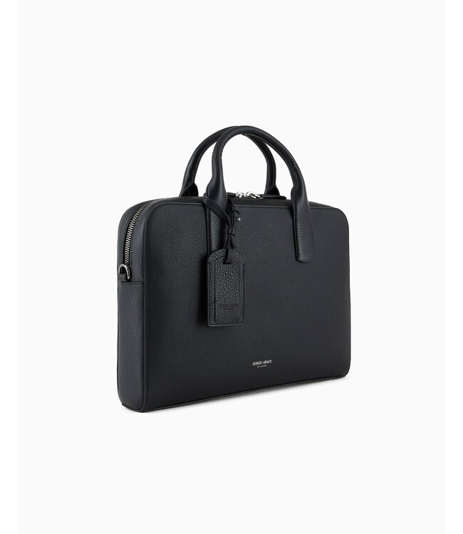 GIORGIO ARMANI Serviette en Cuir Grainé