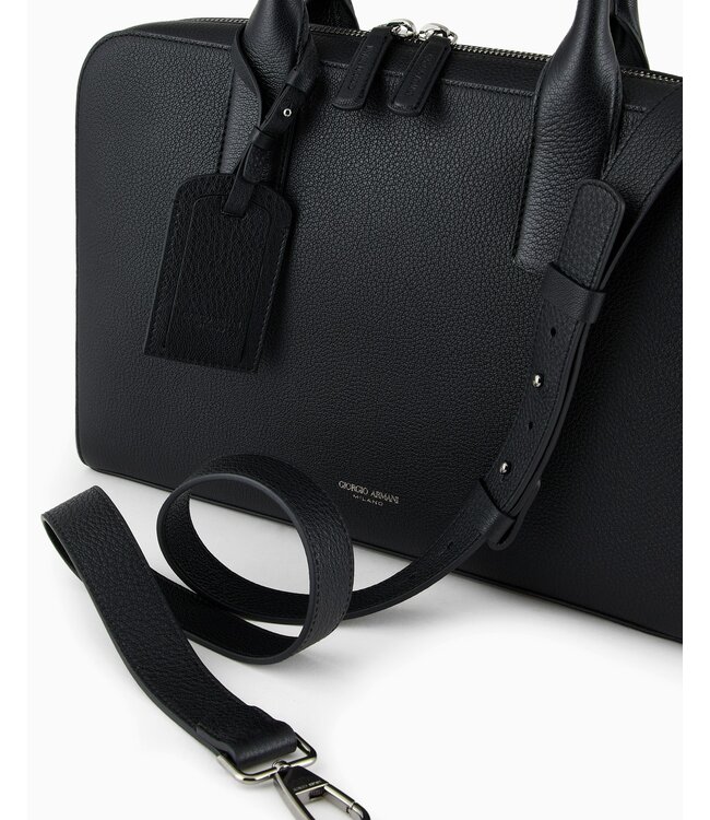 GIORGIO ARMANI Pebbled Leather Briefcase