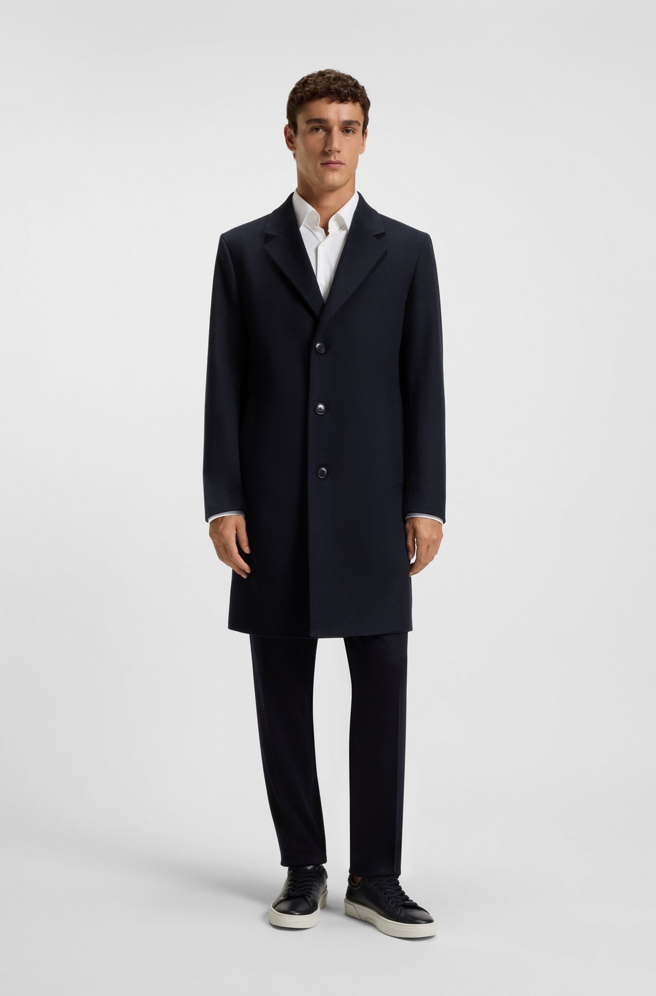 Regular-Fit Wool-Cashmere Coat with Detachable Inner Vest